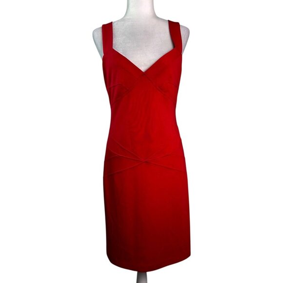 Joseph Ribkoff Red Jersey Knit Bandage Dress Bodycon Cocktail Women's Size 8 - Picture 2 of 8